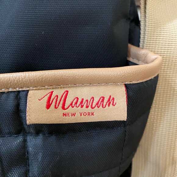 Maman New York Black Quilted Tote Baby Bag with Tan Straps - Picture 2 of 14